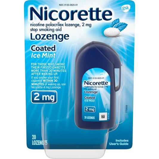 Nicorette Lozenge 2mg Coated Ice Mint, 20 Pieces
