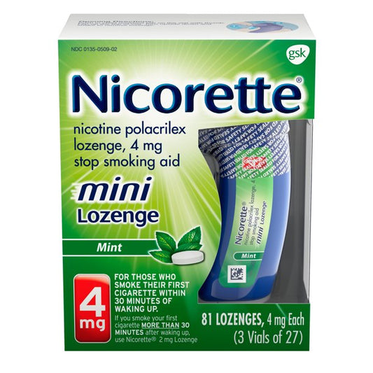Nicorette Mini Lozenges 4mg Mint Flavor, 81 Pieces