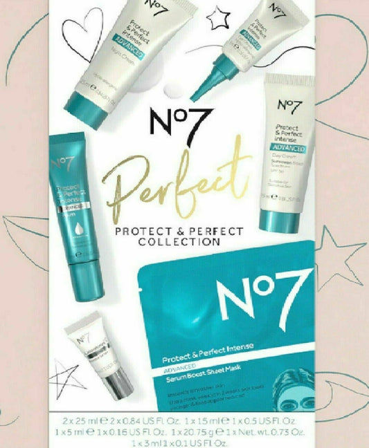 No7 Protect & Perfect Collection Gift Set Line Serum Day Night Eye Cream Mask