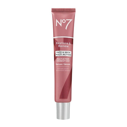 No7 Restore & Renew Face Neck & Décolleté Multi Action Serum, 2.5 oz