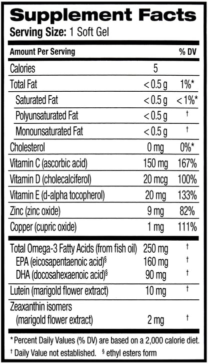 Ocuvite Eye Vitamin & Mineral Supplement, 50 Mini Softgels