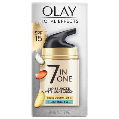 Olay Total Effects Face Moisturizer SPF 15, Fragrance-Free, 1.7 fl oz