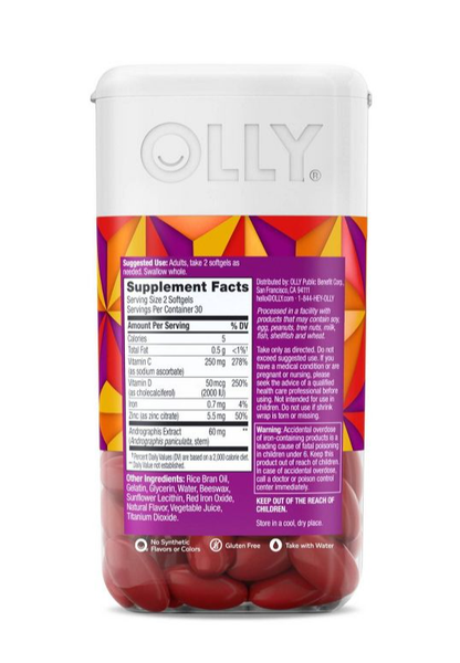 OLLY Ultra Immunity Multi-Benefit Blend 60 Softgels