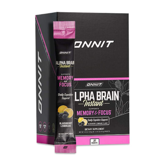 ONNIT Alpha Brain Instant Memory & Focus, 30Packets - Blackberry Lemonade Flavor