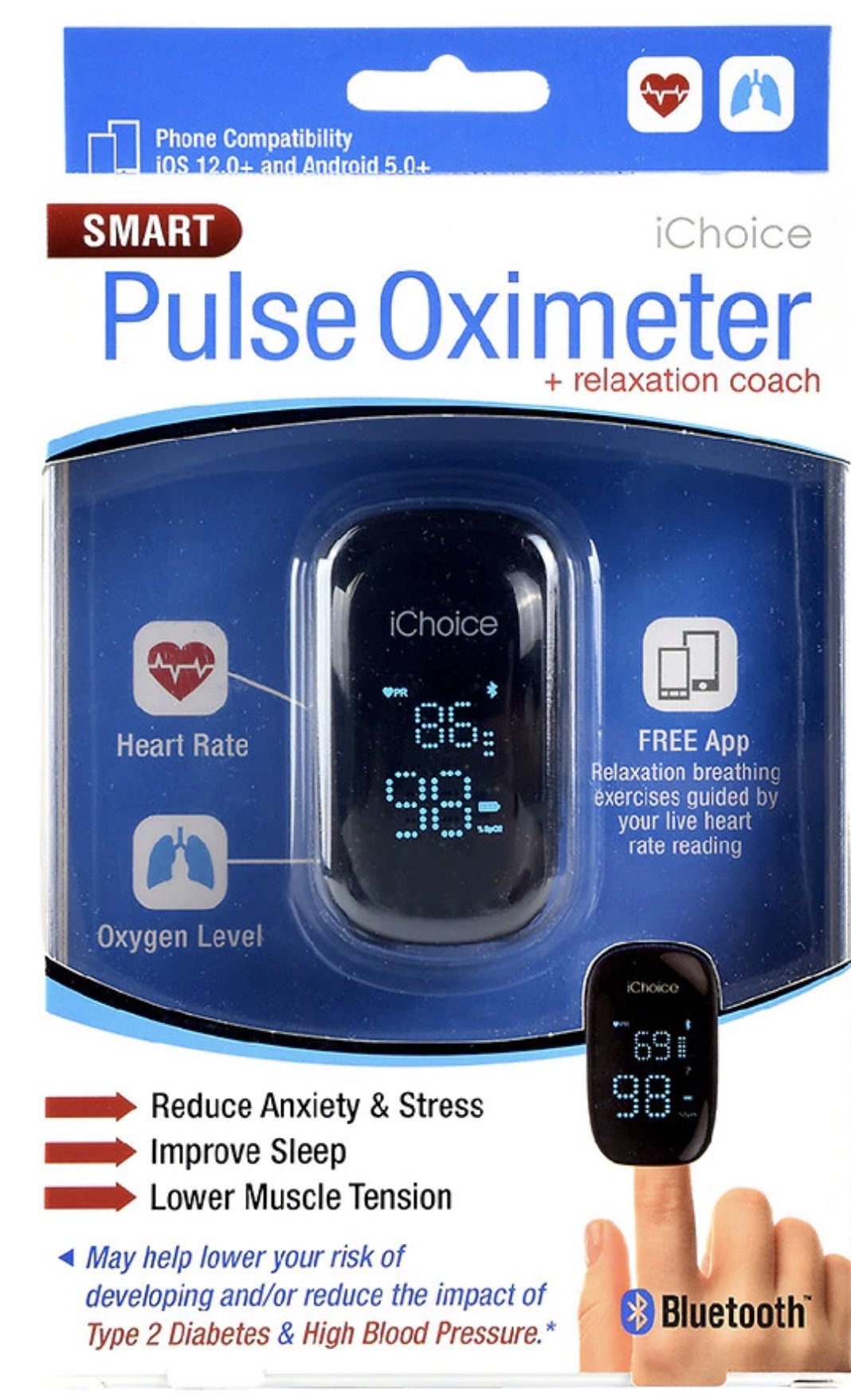 IChoice Smart Pulse Oximeter-Relaxation Coach