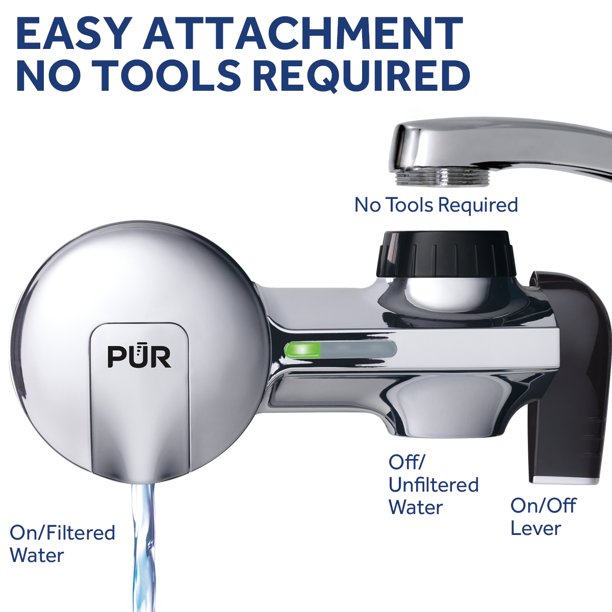 PUR PLUS Faucet Mount Water Filtration System Chrome