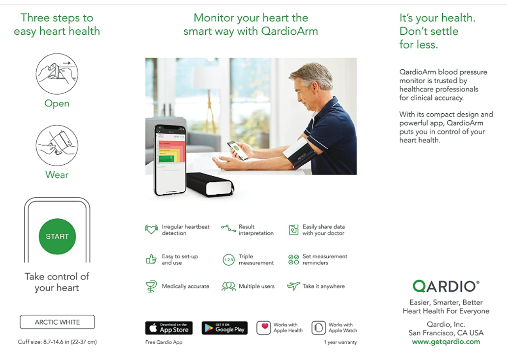 QardioArm - Wireless Blood Pressure Monitor (Heart monitoring made easy)