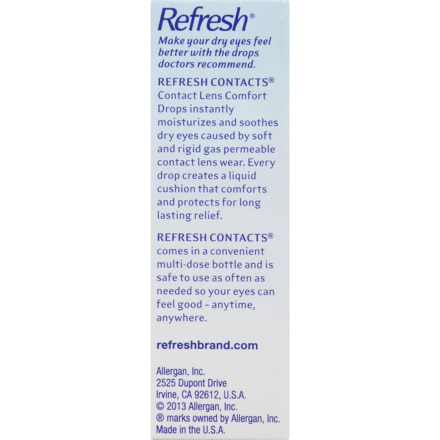 Refresh Contacts Contact Lens Drops, 0.4 Fluid Ounces (12 ml)