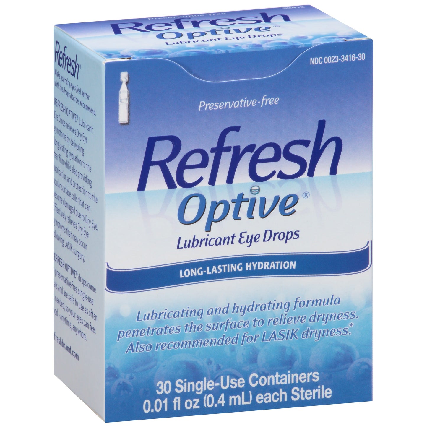 Refresh Optive Lubricant Eye Drops Single Use Containers 30 ea