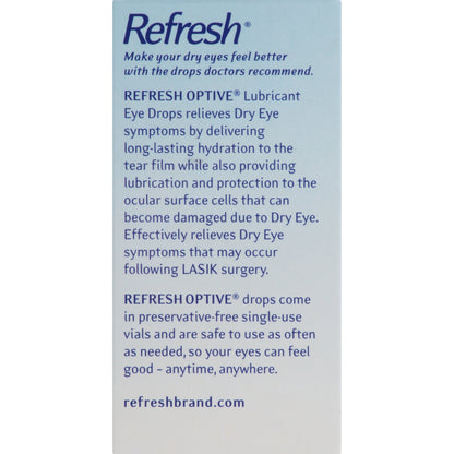 Refresh Optive Lubricant Eye Drops Single Use Containers 30 ea