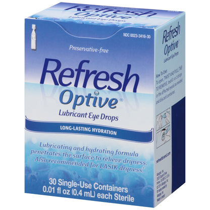 Refresh Optive Lubricant Eye Drops Single Use Containers 30 ea