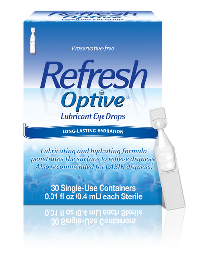 Refresh Optive Lubricant Eye Drops Single Use Containers 30 ea