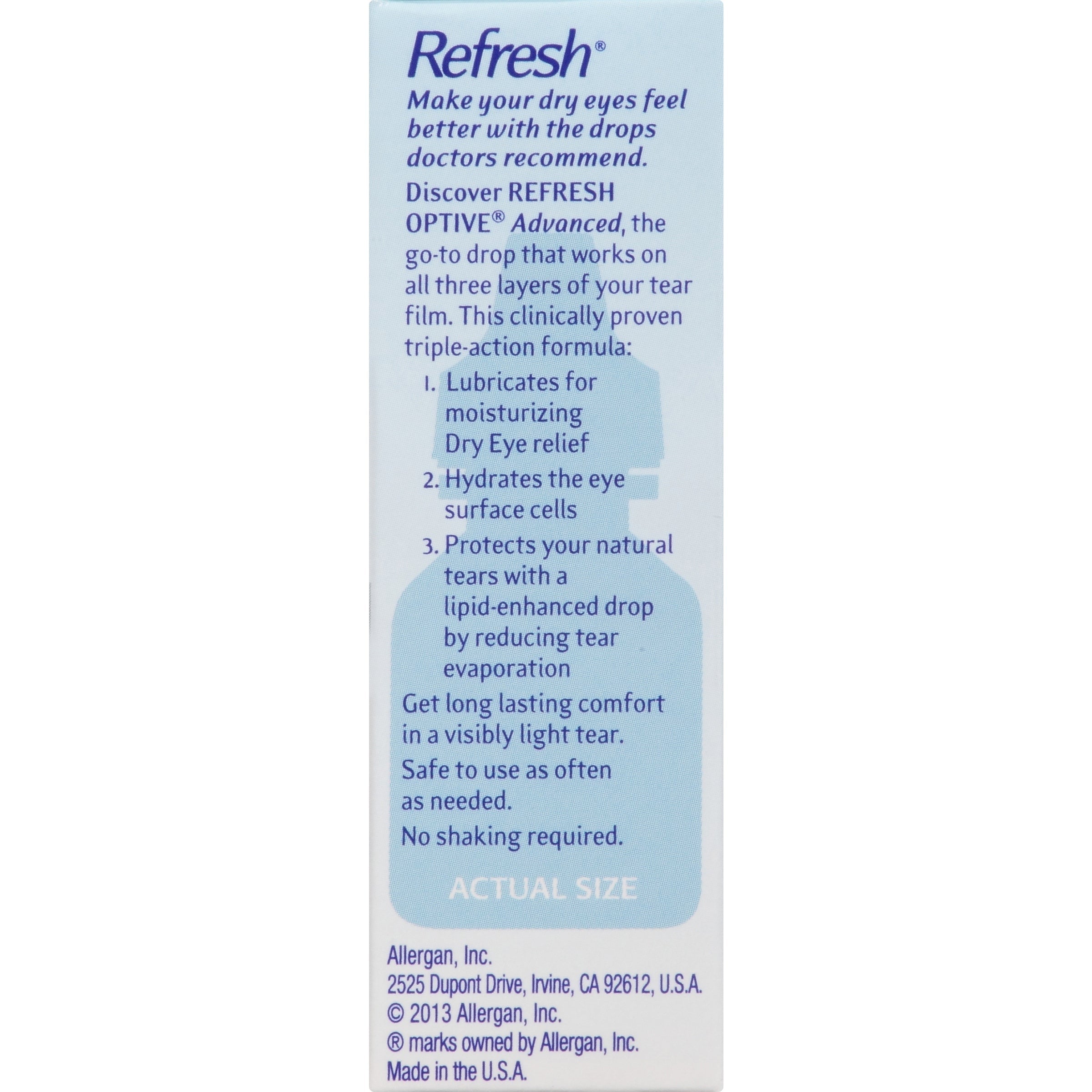 REFRESH Optive Advanced Lubricant Eye Drops 10 ml