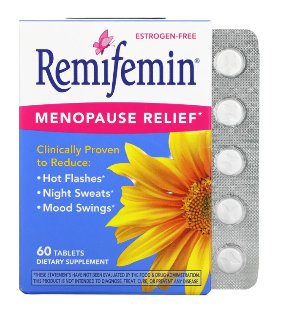 Remifemin Menopause Relief* Dietary Supplements, Estrogen-Free, 60 Tablets