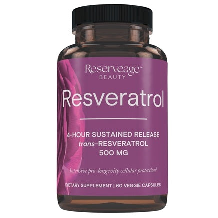 Reserveage Beauty Resveratrol 500mg, 60 Veggie Capsules
