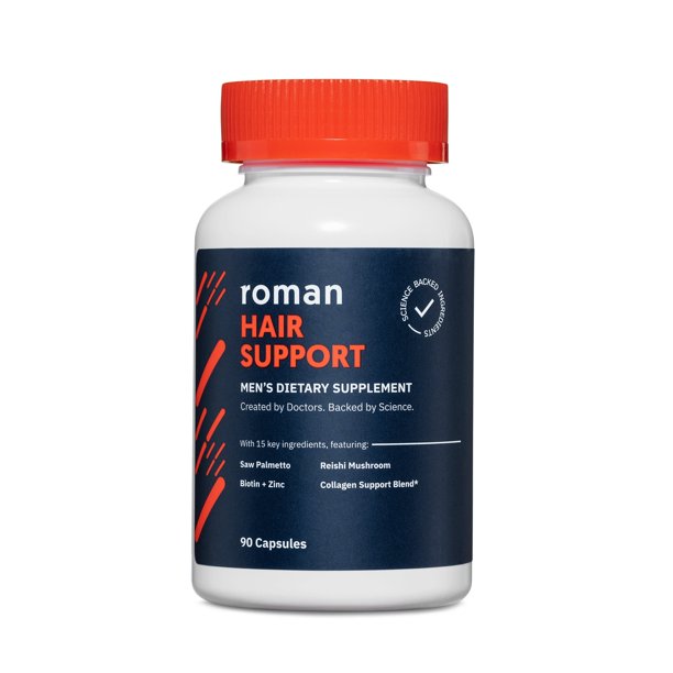 Roman Hair Support Supplement for Men with Biotin to Help Nourish Hair, 90 Capsules