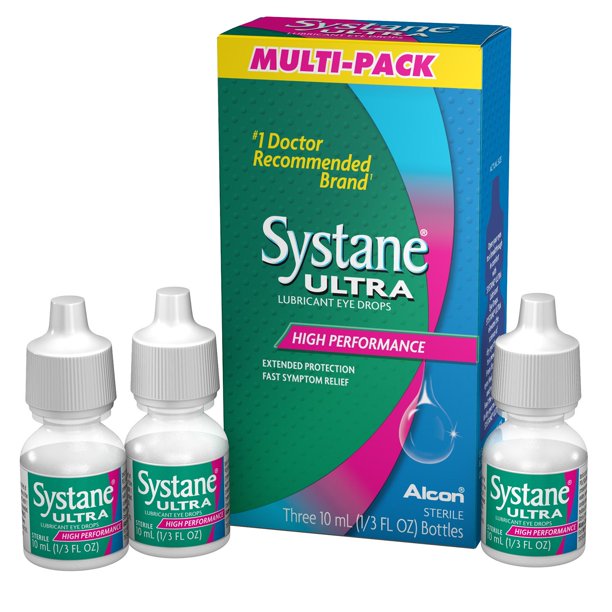 Systane Ultra-lubricant Eye Drops, 3 Packs, 10 mL Per Bottle