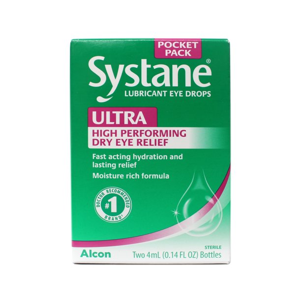 Systane Ultra Eye Drops Lubricant High Performance 2 count, 4mL bottles Each