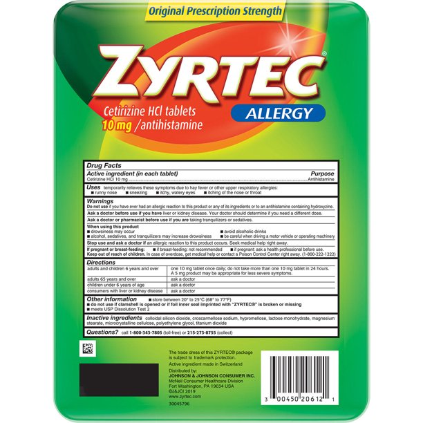 Zyrtec Allergy Relief Tablets, 10 Mg (120 Count)