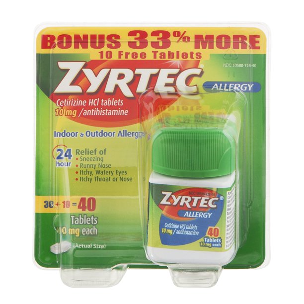 Zyrtec Allergy Relief Tablets, 30+10 Ct