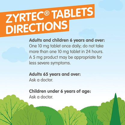 Zyrtec Allergy Relief Tablets, 30+10 Ct